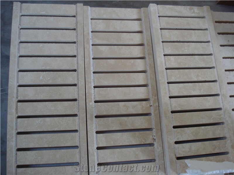 Light Travertine Pool Grates