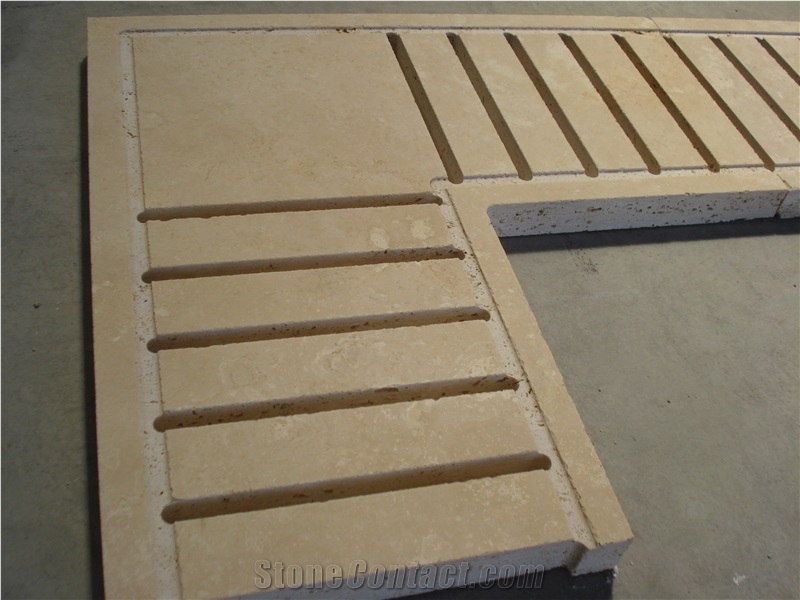 Light Travertine Pool Grates