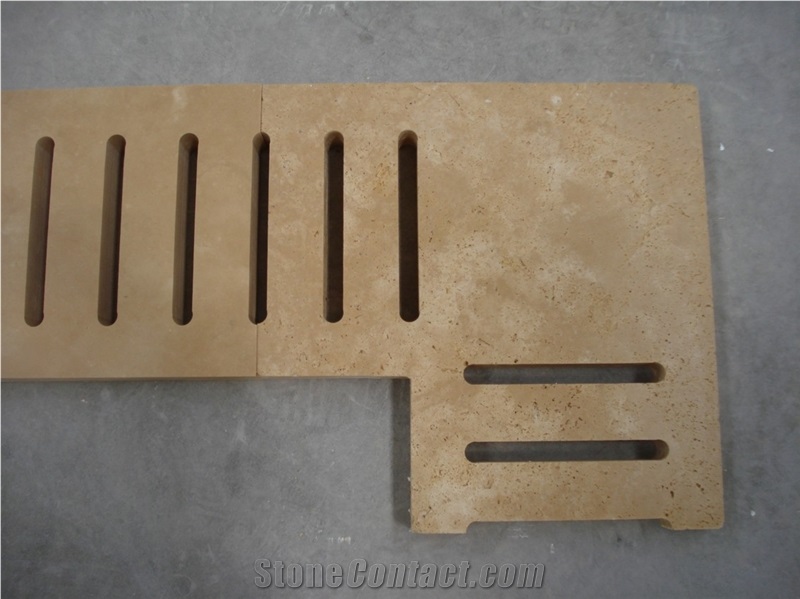 Light Travertine Pool Grates