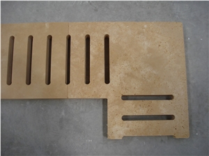 Light Travertine Pool Grates