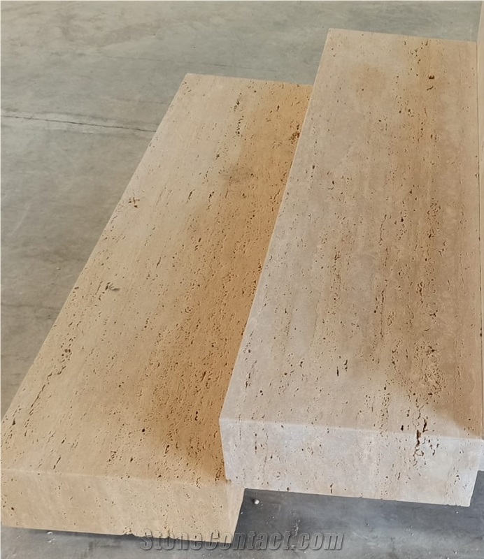 Natural Stone Travertine Flying Staircase Blocks