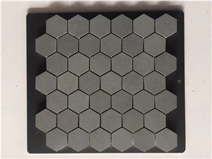 Andesite Stone Hexagon Pattern Mosaic Panel Tiles Andesite Stone Hexagon Pattern Mosaic Panel Tiles