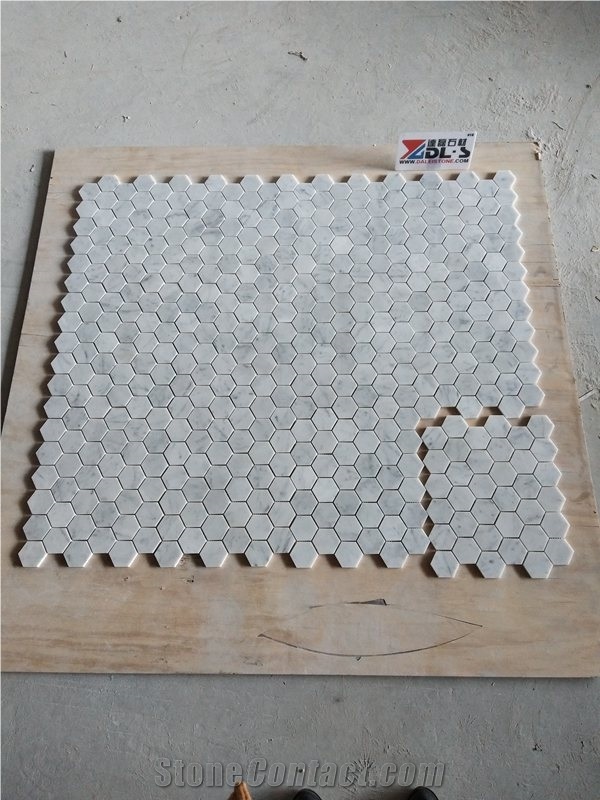 Carrara White Marble Hexagon Mosaic Wall Tile