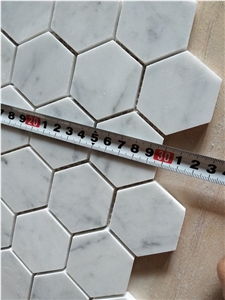 Carrara White Marble Hexagon Mosaic Wall Tile