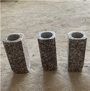 Old G664 Granite Tombstone Vase to Romania