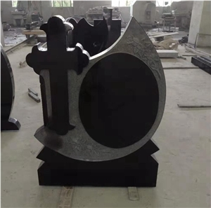 Romania Absolute Black Granite Cross Headstones