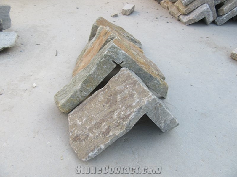 Rusty Yellow Quartize Loose Stone Wall Panel Stone