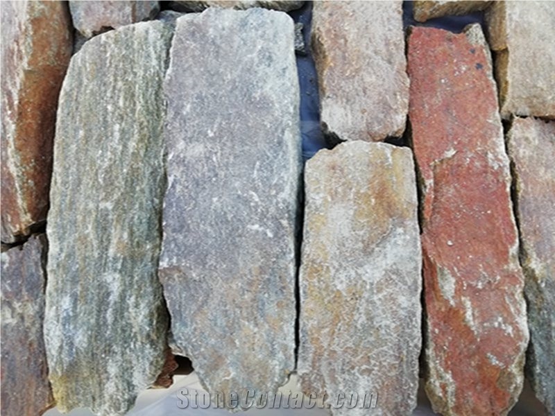 Rusty Yellow Quartize Loose Stone Wall Panel Stone
