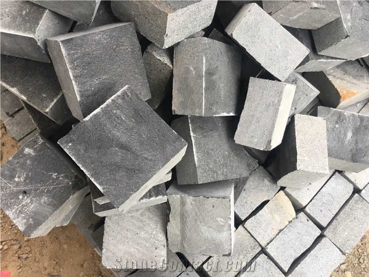 Split Black Basalt Cobbles