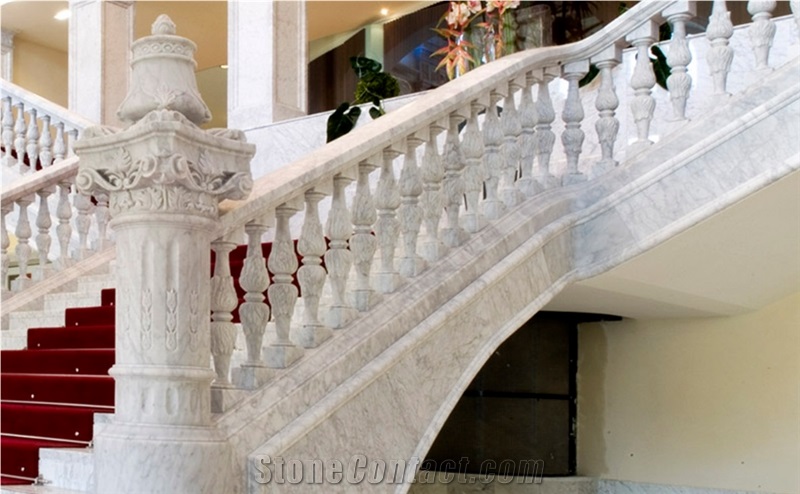 Carrara White Marble Staircase Project