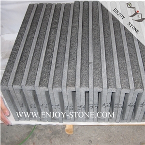 Exfoliated Raven Black G684 Rebated Steps Coping