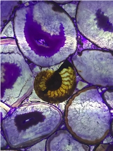 Back Lighting Purple Semiprecious Wall Covering