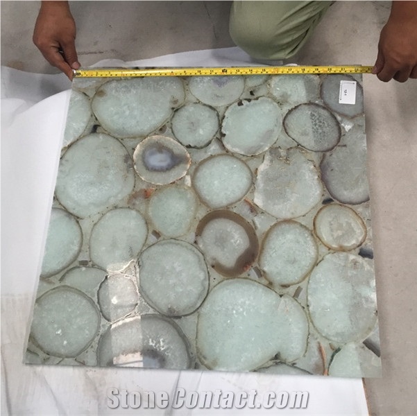 Backlit White Agate Stone for Hotel Wall Decorate
