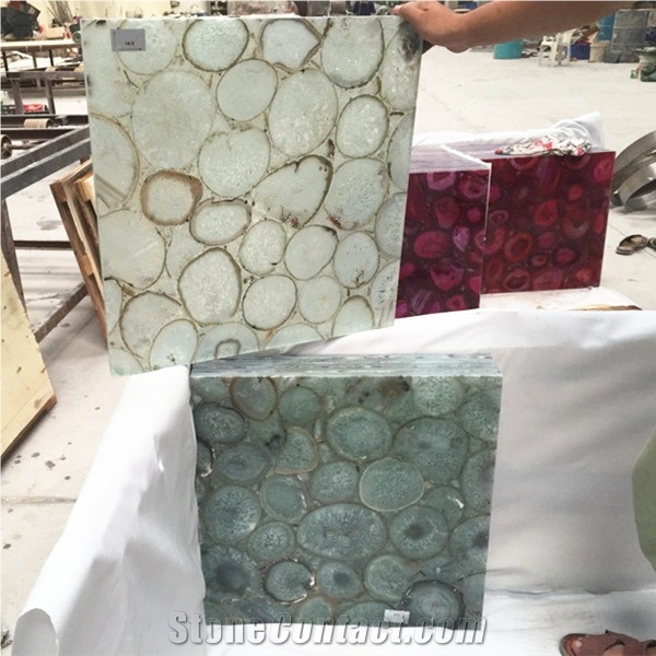 Luxury Back Light White Semiprecious Gemstone Tile