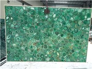 Natural Green Agate Stone Slab Hotel Decoration