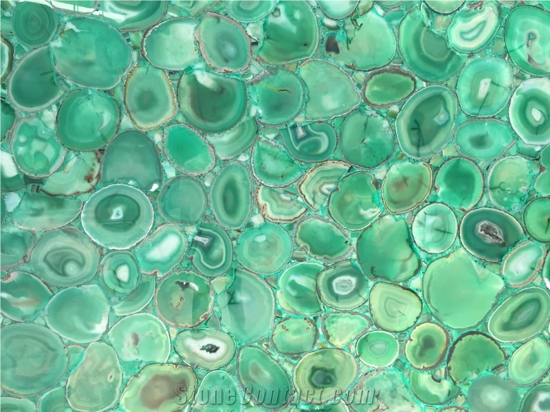 Natural Green Agate Stone Slab Hotel Decoration