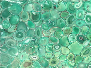 Natural Green Agate Stone Slab Hotel Decoration