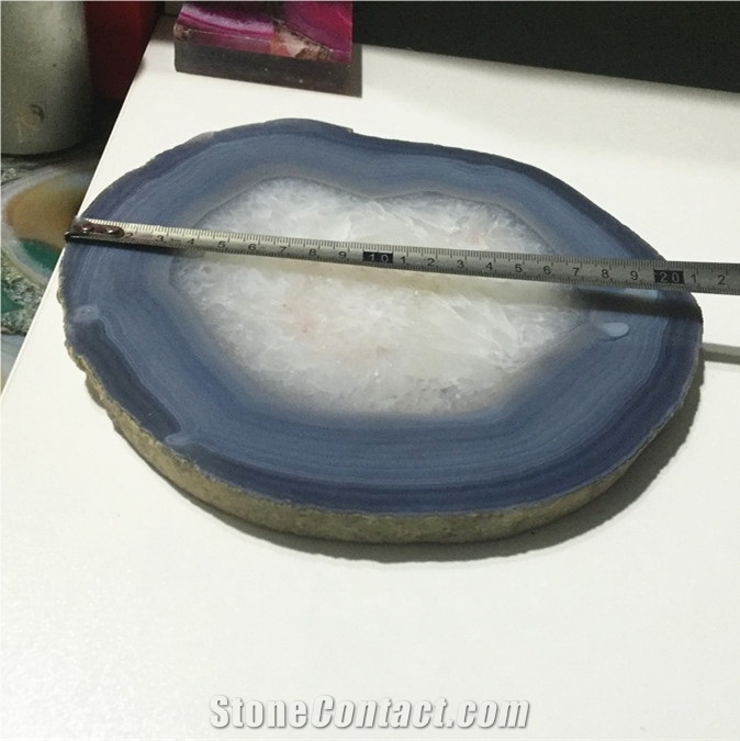 One Whole Piece Blue Semiprecious Stone Slice Tile