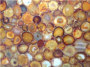 Orange Semiprecious Stone Composite Agate Slab