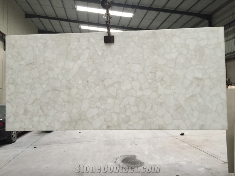 Pure White Semiprecious Stone for Wall Covering