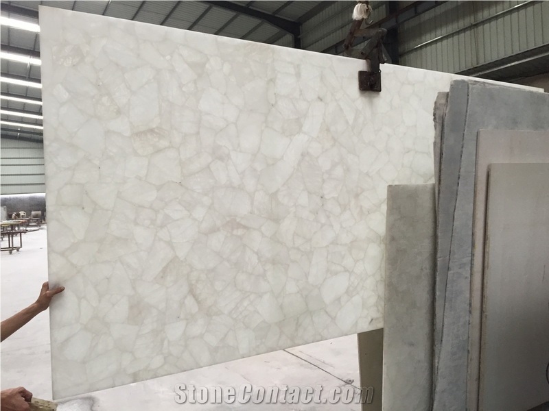 Pure White Semiprecious Stone for Wall Covering