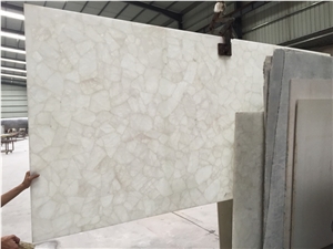 Pure White Semiprecious Stone for Wall Covering
