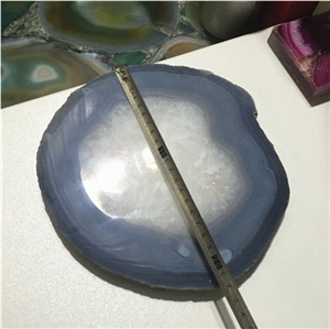 Slice Blue Agate Stone One Piece with 2cm Thick