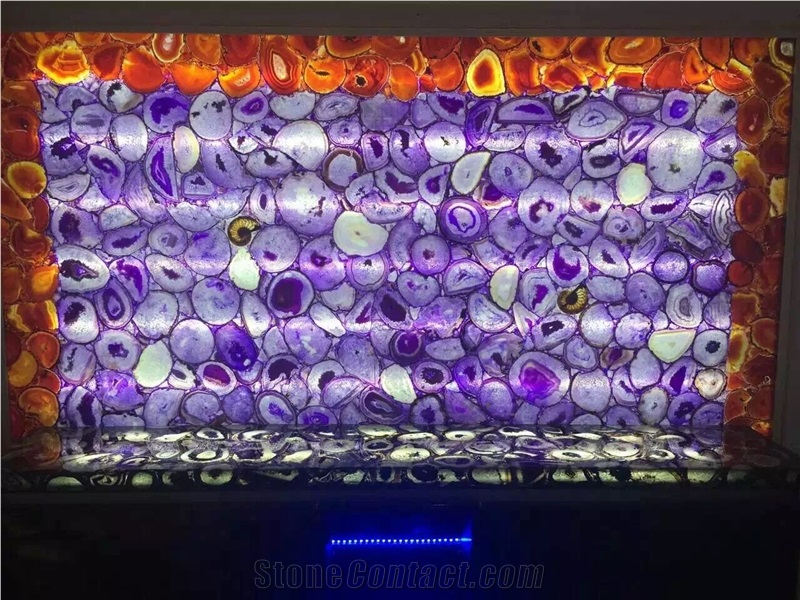 Wall Background Luxury Purple Agate Stone Slabs