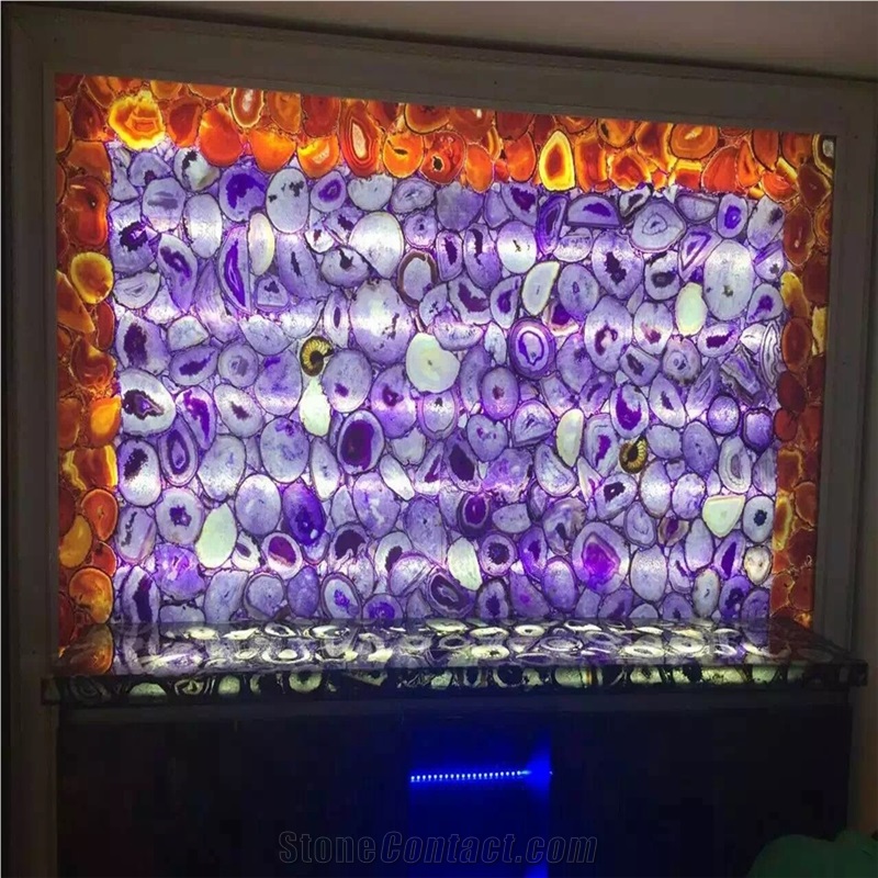 Wall Background Luxury Purple Agate Stone Slabs