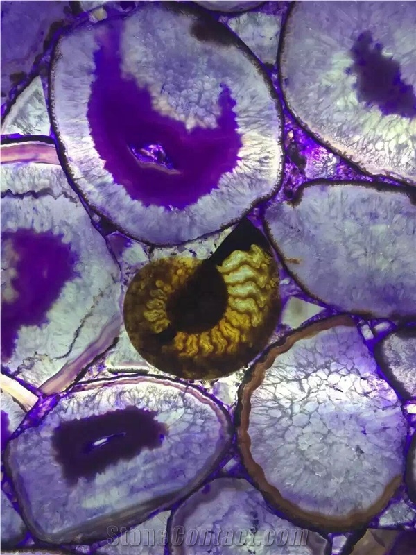 Wall Background Luxury Purple Agate Stone Slabs