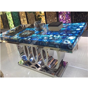 Blue Agate Semiprecious Stone Slabs