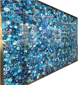 Blue Agate Semiprecious Stone Slabs