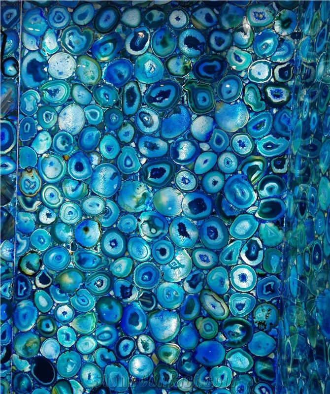 Wholesale Semi-Precious Stone Slabs Blue Agate