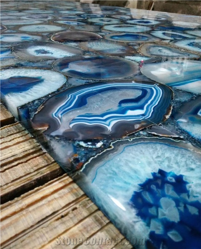 Wholesale Semi-Precious Stone Slabs Blue Agate