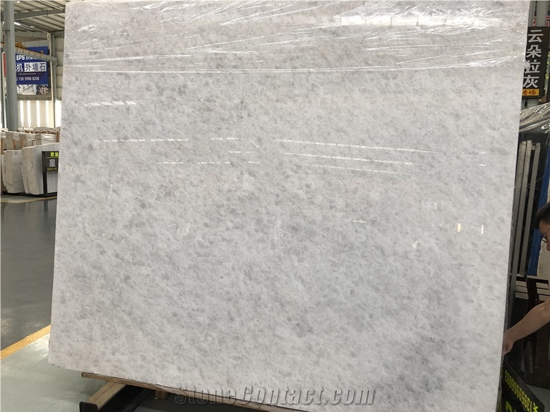 Crystal White Jade Slabs with Grey Spot