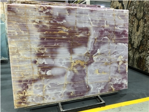 Luxury Purple Onyx with Cloud Vein Slabs