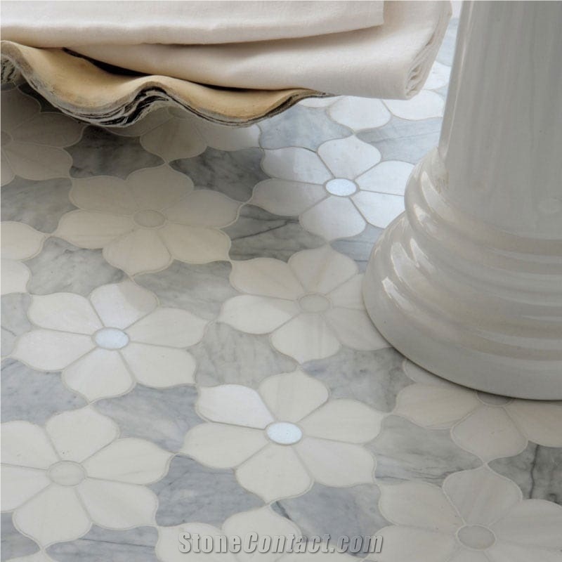 Afyon White, Avenza Dark, Dolomite Marble Waterjet