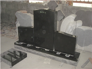 American Style Black Upright Makers Tombstone