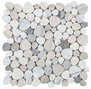 Aphrodite Blue Colorful Carrara Mix Pebble Mosaic