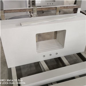 Artificial Marble Pure White Stone Bath Vanity Top