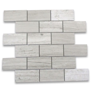 Athens Silver Cream Marble Grand Brick Mosaic Tile