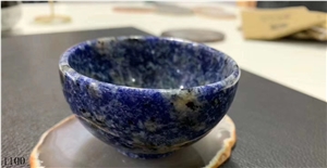 Azul Bahia Marble Blue Natural Stone Table Vase