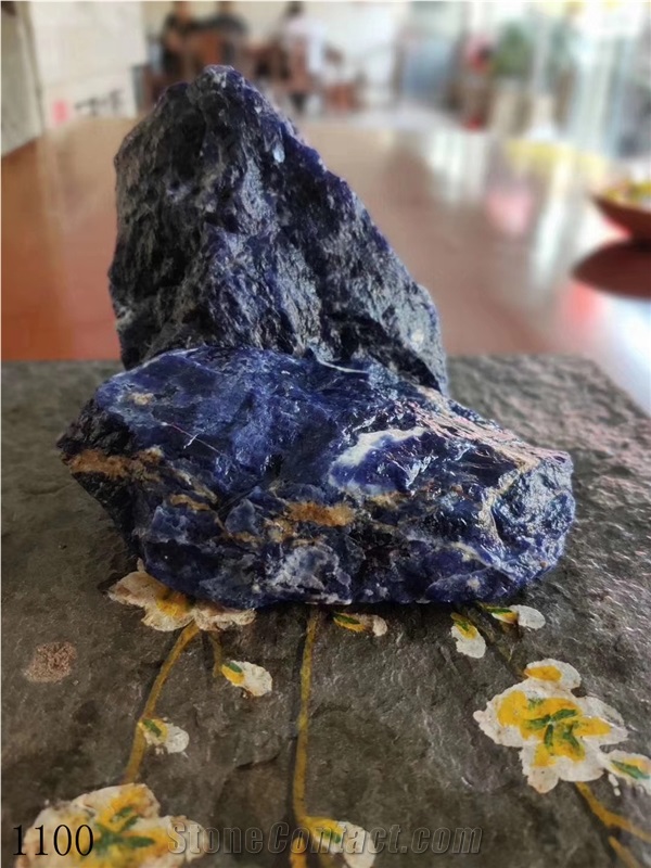 Azul Bahia Marble Blue Natural Stone Table Vase