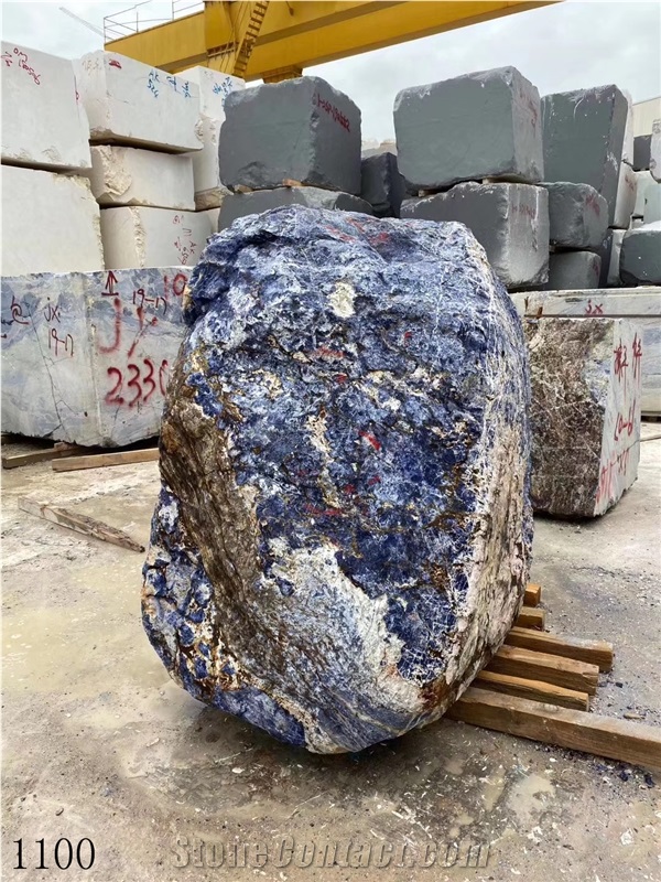 Azul Bahia Marble Blue Natural Stone Table Vase