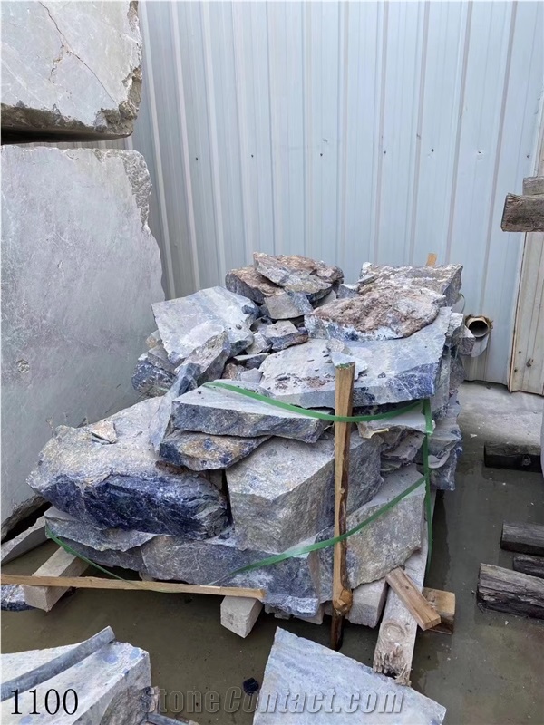 Azul Bahia Marble Blue Natural Stone Table Vase