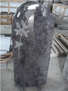 Bahama Blue Granite Germany Tombstone Flower