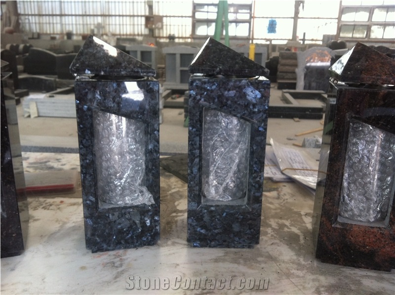 Beautiful Blue Pearl Granite Lamp for Tombstones
