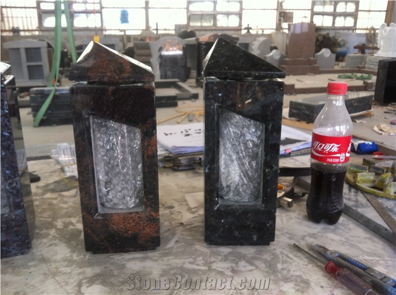 Beautiful Blue Pearl Granite Lamp for Tombstones