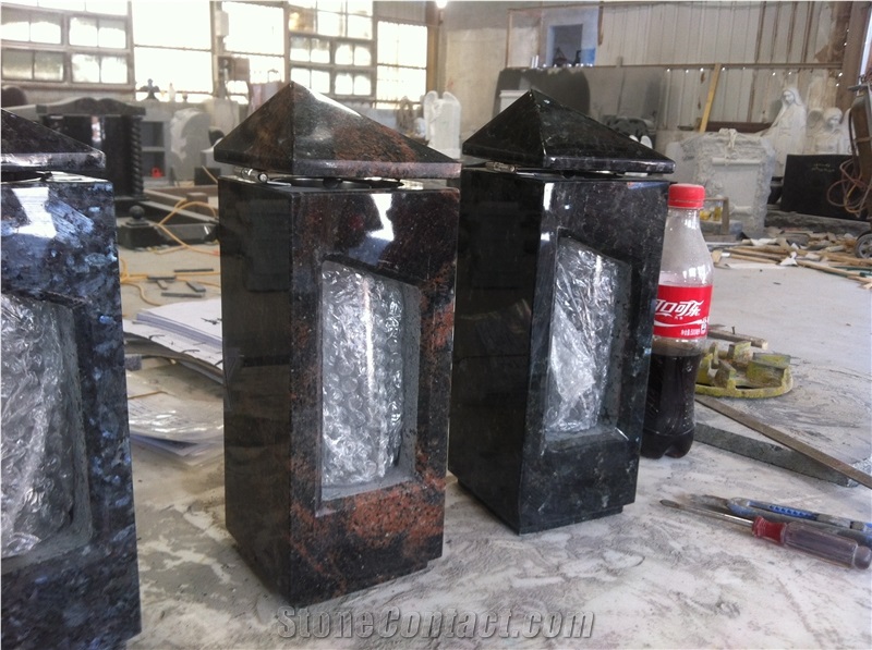 Beautiful Blue Pearl Granite Lamp for Tombstones