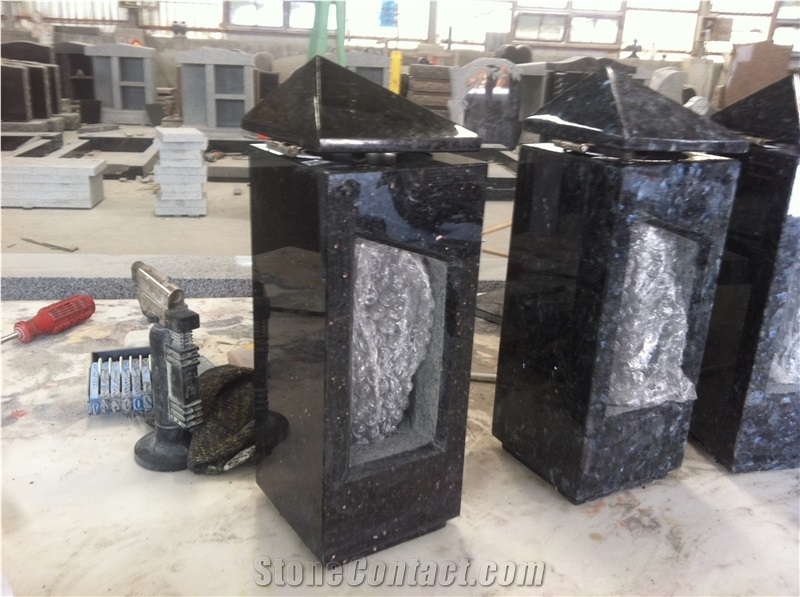 Beautiful Blue Pearl Granite Lamp for Tombstones